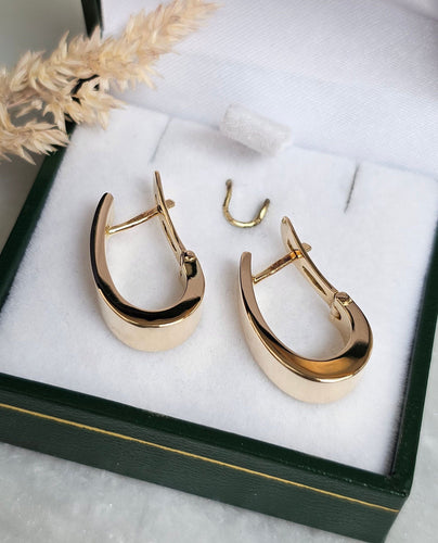 Boucles d'oreilles Boucles créoles ovales or jaune 58 Facettes 686