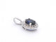 Pendentif Pendentif entourage en or blanc avec diamants et saphir 58 Facettes 2016