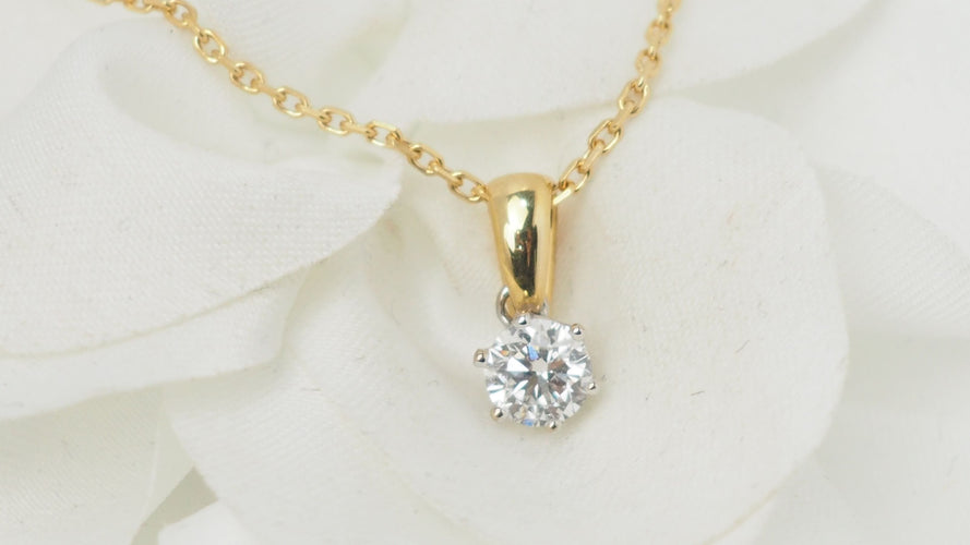 Collier 44cm Collier solitaire en or jaune et diamant 58 Facettes 31767