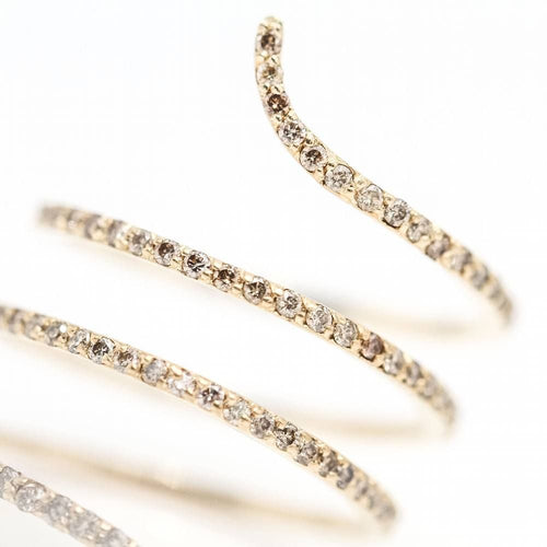 Bague spirale en or jaune et diamants