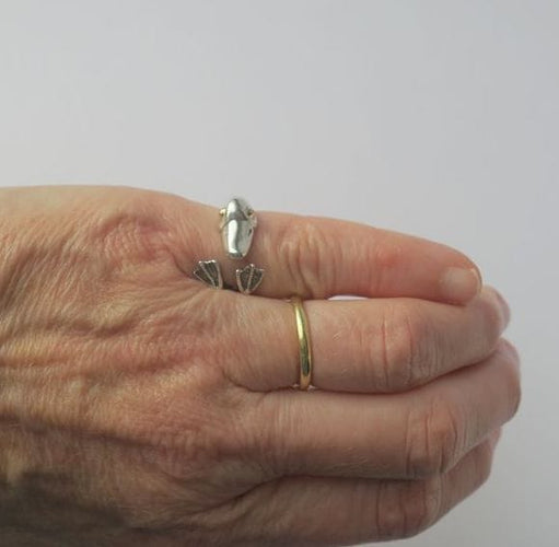 Bague 49 Bague vintage Arthus BERTRAND Le Canard argent et or 58 Facettes