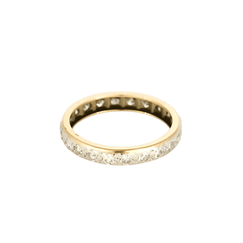 Bague 48 Alliance américaine en or jaune et blanc, diamants 58 Facettes ENG10218