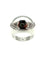 Bague 59 BVLGARI. Collection "Cabochon", bague or blanc 18K et diamants 58 Facettes