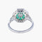 Bague style Art Déco Diamants Emeraudes