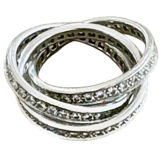 CARTIER - Bague Trinity or blanc diamants