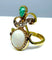 Bague 56 Bague 2 Ors Opale Emeraude Diamants 58 Facettes AB226