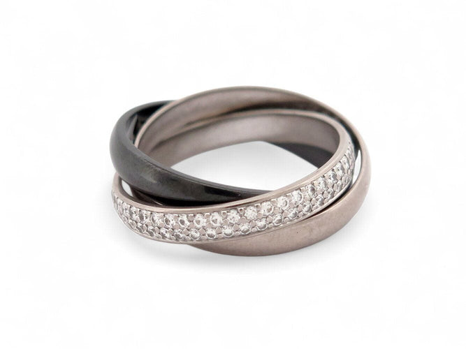 Bague 50 bague CARTIER trinity ceramique diamants pm crb4235400 t50 or blanc 58 Facettes 269669