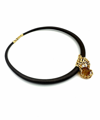 Collier GILBERT ALBERT - Collier or jaune, billes interchangeables et diamants 58 Facettes