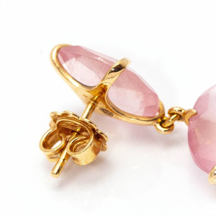 Boucles d'oreilles Boucles d'oreilles en or rose et quartz rose 58 Facettes D363782UZ