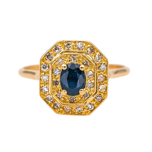 Bague Or rose Saphir, Diamant