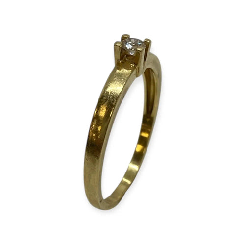 Bague 63 Bague solitaire diamant or jaune 58 Facettes 330086468