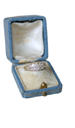 Bague 57 Bague Bandeau Double Ligne Diamants Taille Ancienne 58 Facettes