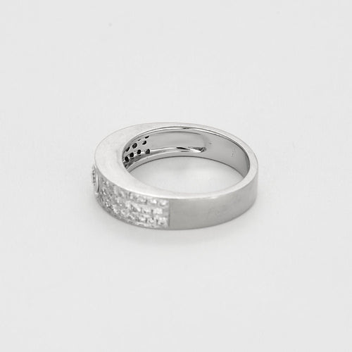 Bague 53,5 Bague jonc en or blanc et diamants 58 Facettes HAV0939X2