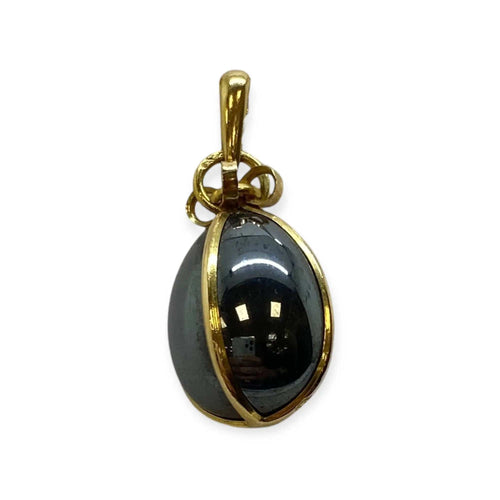 Pendentif Pendentif œuf en or jaune 750 et hématite 58 Facettes 330089592