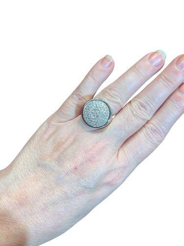 Bague 54.5 Bague or blanc diamants 2.15 cts 58 Facettes 7409 A