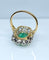 Bague 52 Bague marguerite en or 18 carats, émeraude 3,49 ct et diamants 58 Facettes AB567