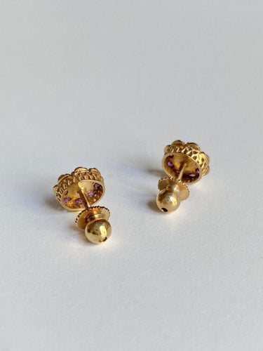 Boucles d'oreilles Boucle d'oreilles anciennes de travail Portugais en or jaune 19,2k 58 Facettes