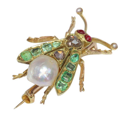 Broche Broche mouche vintage enchanteresse des années 1870 : l'élégance victorienne en or 58 Facettes 24137-0100
