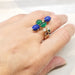 Bague 54 Bague en or jaune lapis lazuli, diamants et chrysoprases 58 Facettes CAE-RI-GRA-YGDLP