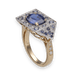 Ring 51 Unheated Ceylon Sapphire Ring, diamonds, two golds 58 Facettes