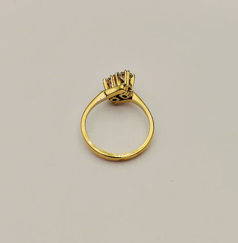 Bague 53.5 Bague vous et moi vintage ornée de diamants 58 Facettes