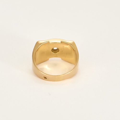 Bague 46.5 Chevalière en or jaune et diamant 58 Facettes BLO0173