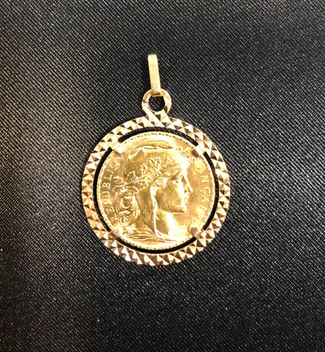 Pendentif Pendentif ancien 20 Francs Marianne or jaune 58 Facettes