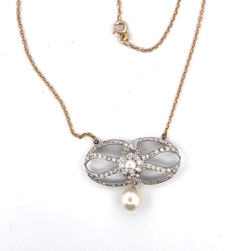 Pendentif Superbe pendentif Art Déco en platine et or 58 Facettes