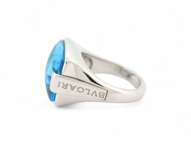 Bague 50 vintage bague BULGARI metropolis aigue marine t50 or blanc 18k 58 Facettes 270460
