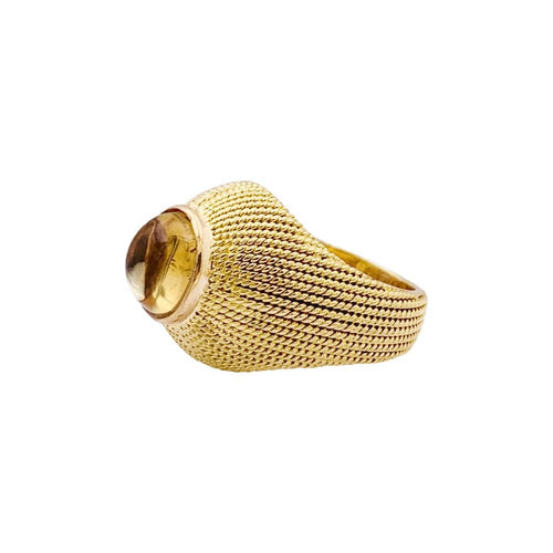 Bague 51 Bague vintage, or jaune, cabochon de citrine. 58 Facettes 34799