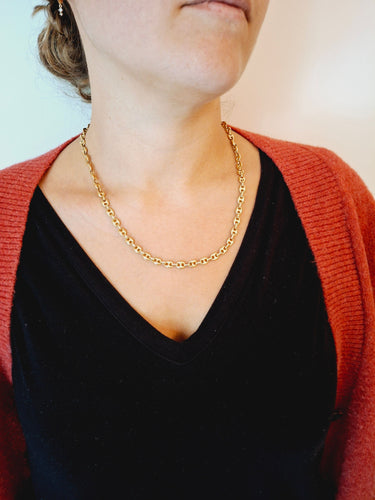 Collier Chaine Or Jaune Grains De Café 58 Facettes