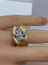 Bague 51 Bague Tank en or jaune 18 carats et platine sertie de diamants 58 Facettes AB665