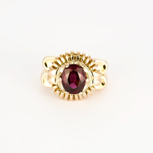 Bague 51 Bague à godrons vintage et grenat rhodolite 58 Facettes