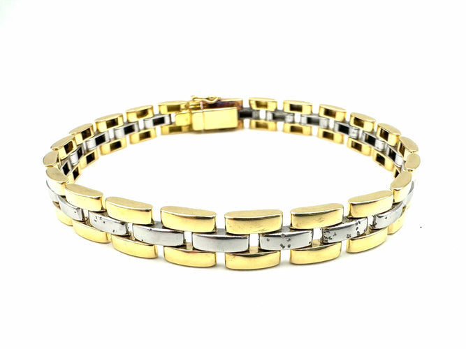 Bracelet CARTIER. Collection "Panthère", bracelet or jaune et acier (full set) 58 Facettes