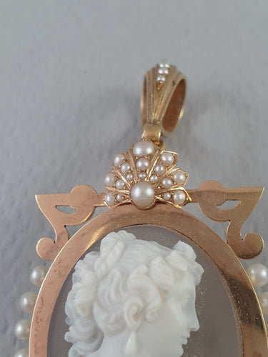 Pendentif Broche- Pendentif or camée agate- 19ème siècle - Napoléon III 58 Facettes R 1517 - meee