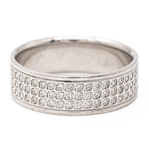 Bague 53 Bague demi alliance Or blanc Diamant 58 Facettes 2303326CN