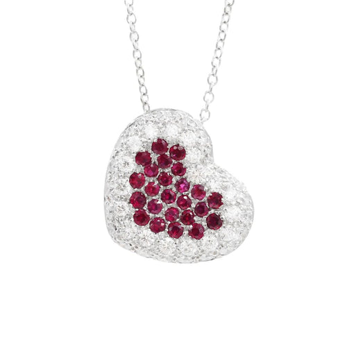 Collier Collier coeur avec rubis 58 Facettes