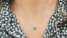 42cm necklace Pendant necklace in white gold, emerald and diamond 58 Facettes 32627