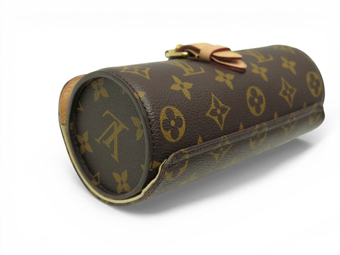 Montre marmotte LOUIS VUITTON etui 3 montres en toile monogram m47530  case 58 Facettes 272485