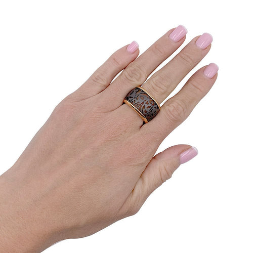 Bague 49 Bague Pomellato, "Arabesque", or rose, titane. 58 Facettes 33169