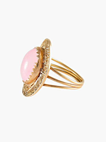 Bague 57.5 BAGUE QUARTZ ROSE OR JAUNE 58 Facettes