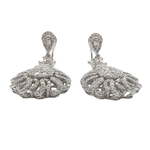 Boucles d'oreilles Boucles d'oreilles or blanc & diamants 58 Facettes