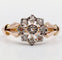 Bague 54 Ancienne bague marguerite or rose, diamants taille rose (circa 1900) 58 Facettes A05495