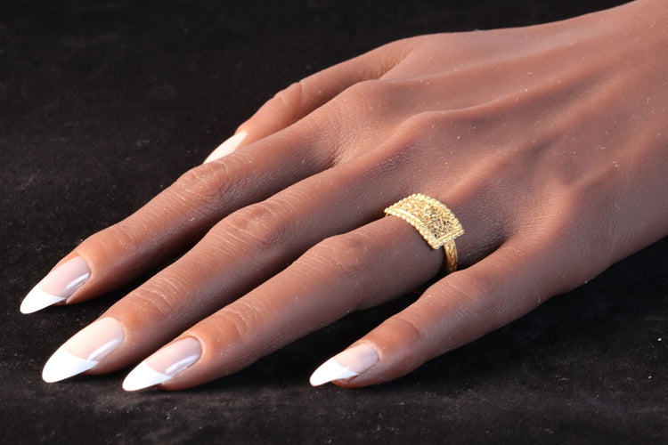 Bague ancienne en or 18 carats avec granulation et filigrane, vers 1780 – Reflet de l'élégance géorgienne