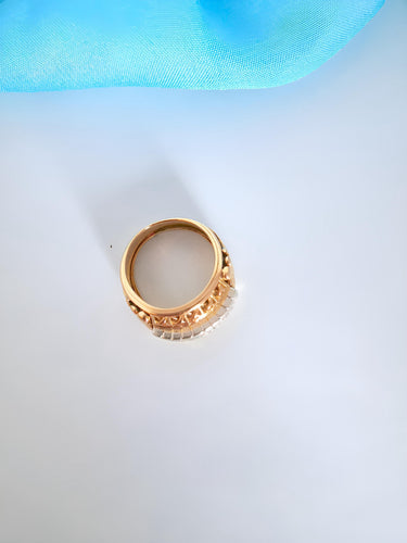 Bague 52.5 Bague Vintage (1940-1950) diamants or rose et or blanc 18K 58 Facettes 1762