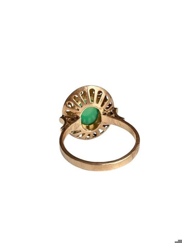 Bague 53 Bague or rose sertie d’une chrysoprase 58 Facettes