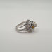 Bague 51 Bague or blanc, citrines et diamant taille ancienne 58 Facettes