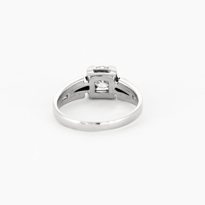 Solitaire or blanc platine diamants