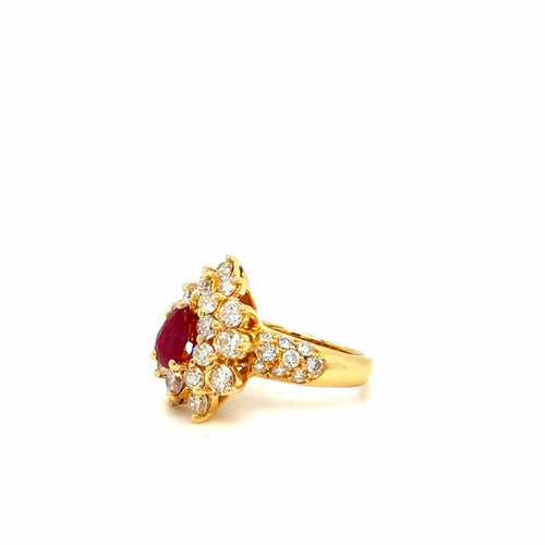 Bague 49 Bague or jaune rubis et diamants 58 Facettes 1.0000334/1