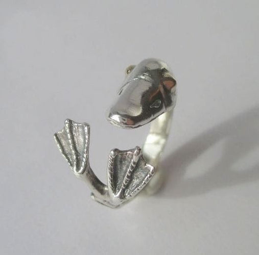 Bague 49 Bague vintage Arthus BERTRAND Le Canard argent et or 58 Facettes